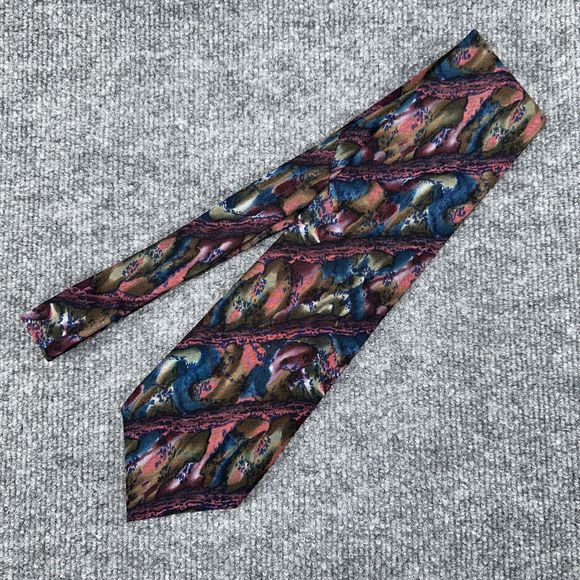 J GARCIA PINE AND ROCK COLLECTION Pink Blue Green SILK NECKTIE TIE - Picture 1 of 5